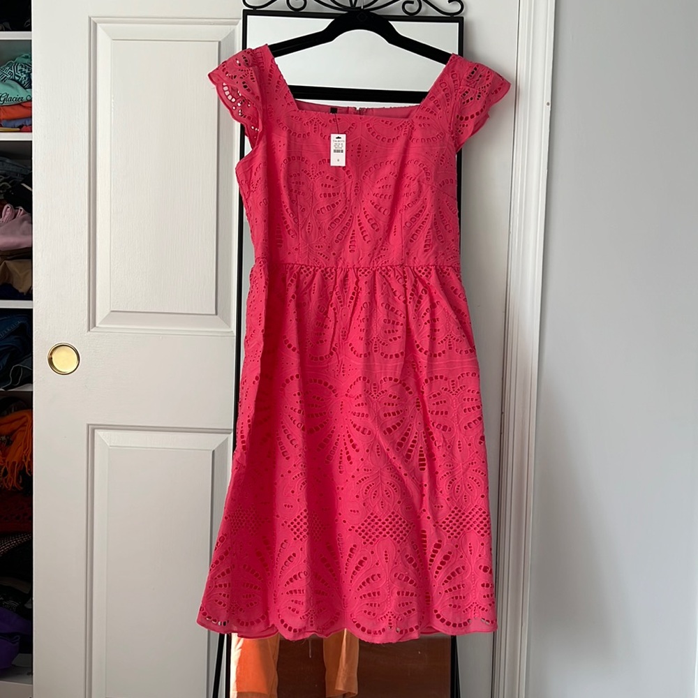 Talbots cotton pink lace dress new with tags
